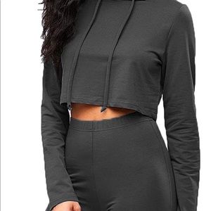 Cropped black hoodie